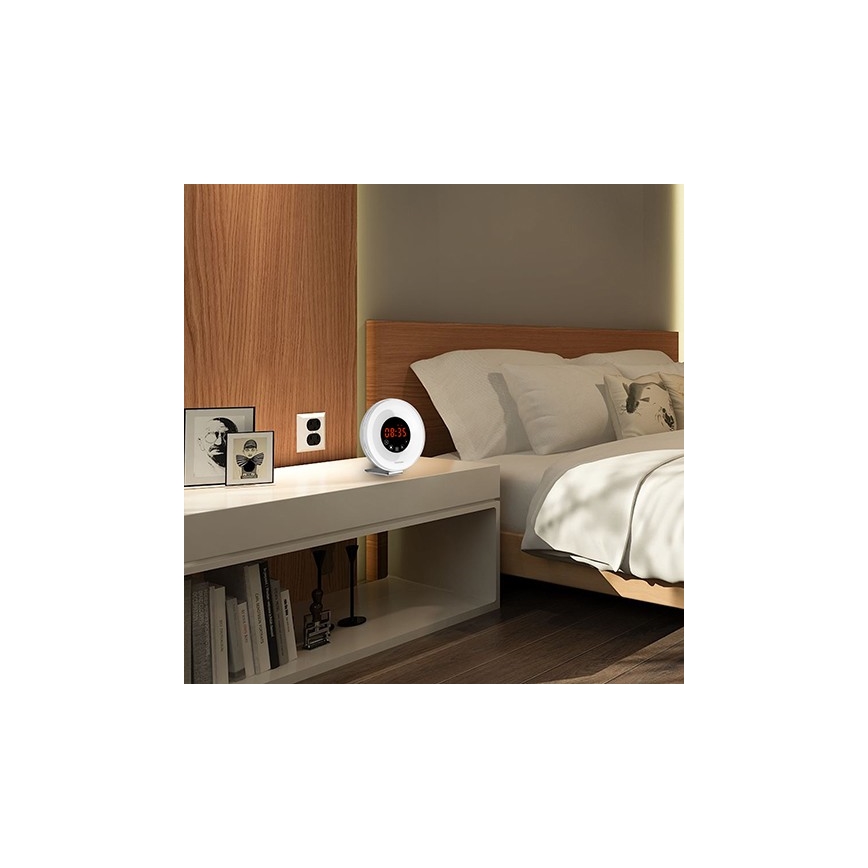 Grundig - LED RGB Stmívatelná noční lampa s budíkem a FM rádiem LED/5W/5V