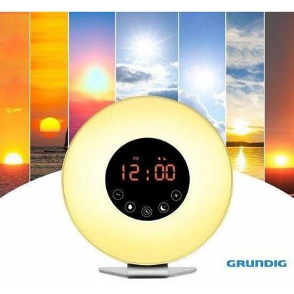 Grundig - LED RGB Stmívatelná noční lampa s budíkem a FM rádiem LED/5W/5V