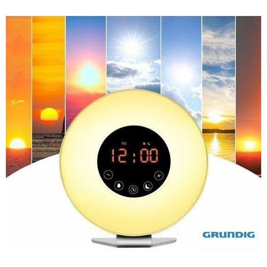 Grundig - LED RGB Stmívatelná noční lampa s budíkem a FM rádiem LED/5W/5V