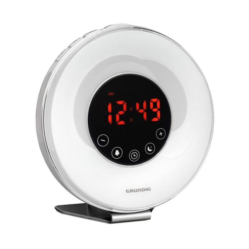Grundig - LED RGB Stmívatelná noční lampa s budíkem a FM rádiem LED/5W/5V