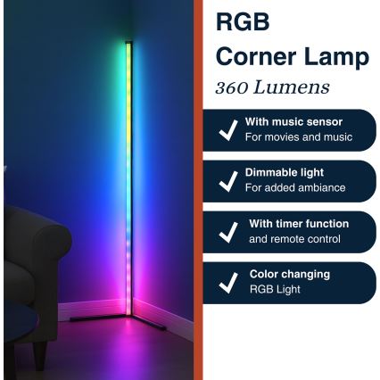 Grundig - LED RGBW Stmívatelná stojací lampa LED/6W/230V + dálkové ovládání