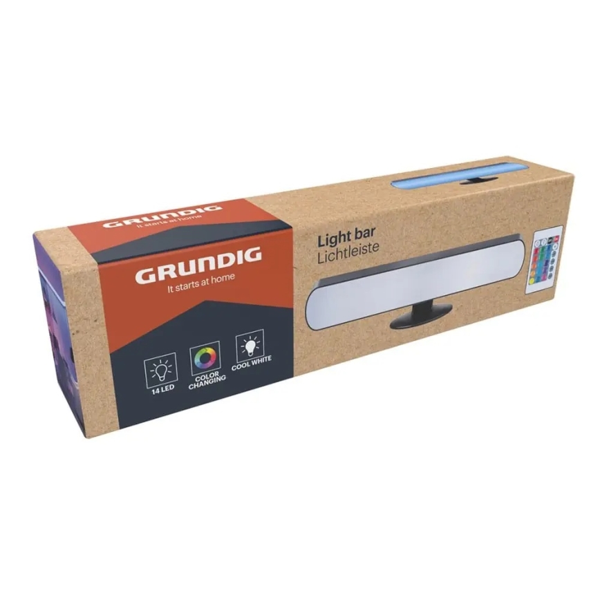 Grundig - LED RGBW Stmívatelná stolní lampa LED/0,7W/5V černá + dálkové ovládání