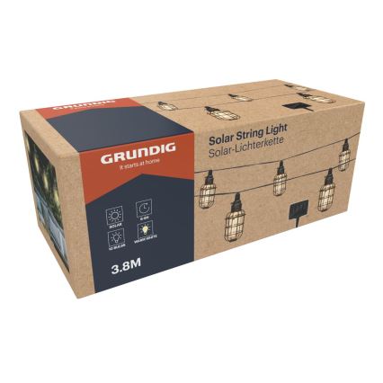 Grundig - LED Solární řetěz 10xLED 3,8m IP44 teplá bílá