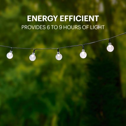 Grundig - LED Solární řetěz 50xLED/8 funkcí 6,9m teplá bílá