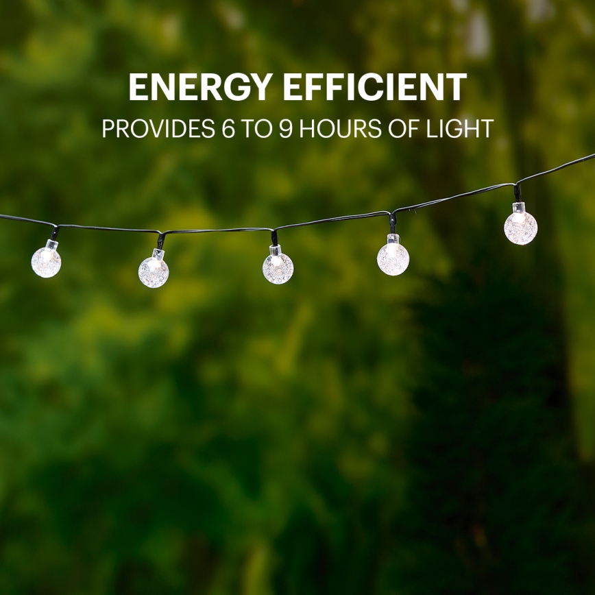 Grundig - LED Solární řetěz 50xLED/8 funkcí 6,9m teplá bílá