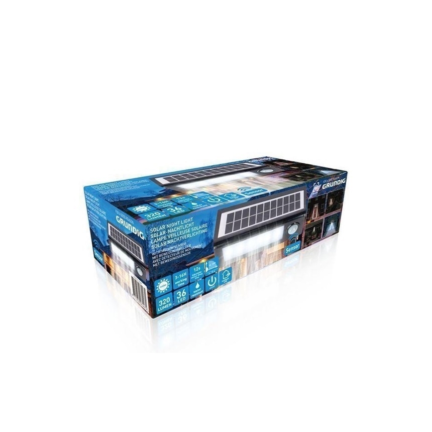 Grundig - LED Solární svítidlo se senzorem LED/2W/5,5V IP44