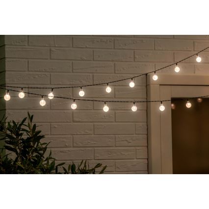 Grundig - LED Stmívatelný solární řetěz 50xLED/8 funkcí 9,35m IP44 teplá bílá + dálkové ovládání