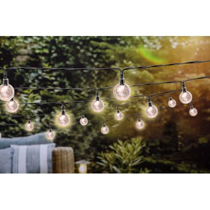 Grundig - LED Stmívatelný solární řetěz 50xLED/8 funkcí 9,35m IP44 teplá bílá + dálkové ovládání