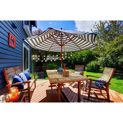 Grundig - LED Stmívatelný solární řetěz 50xLED/8 funkcí 9,35m teplá bílá 1200 mAh + DO