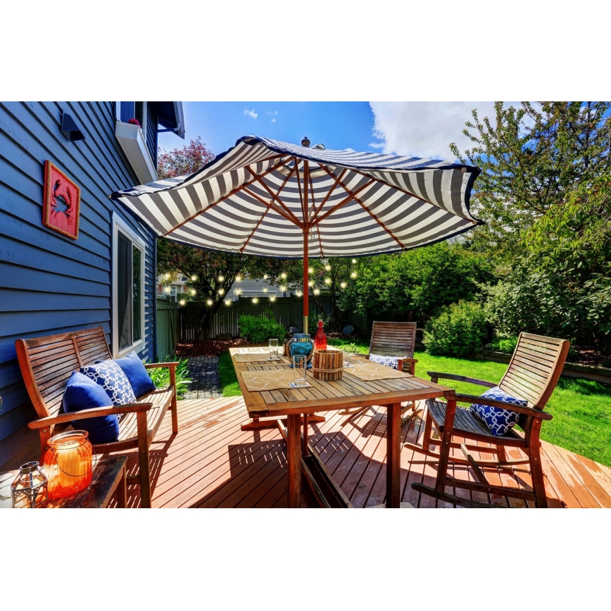 Grundig - LED Stmívatelný solární řetěz 50xLED/8 funkcí 9,35m teplá bílá 1200 mAh + DO