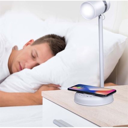 Grundig - LED Stolní lampa s bezdrátovým nabíjením a reproduktorem 3v1 LED/15W/5V