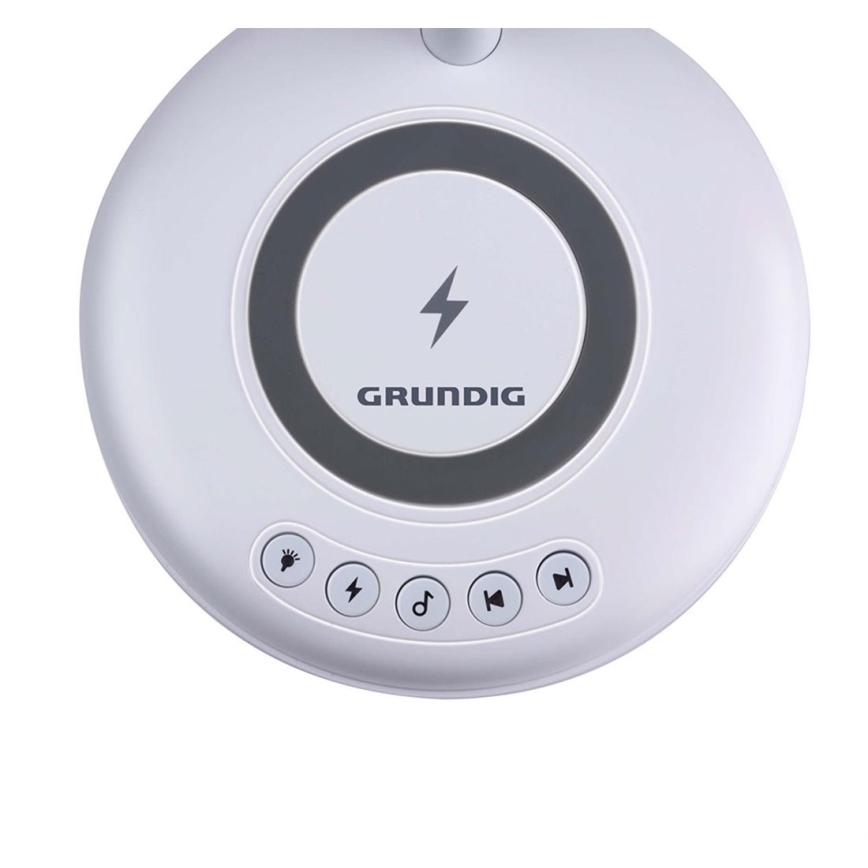 Grundig - LED Stolní lampa s bezdrátovým nabíjením a reproduktorem 3v1 LED/15W/5V