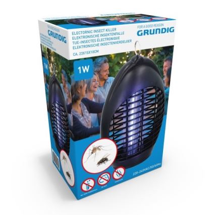 Grundig - LED UV Venkovní lampa s lapačem hmyzu LED/1W/230V