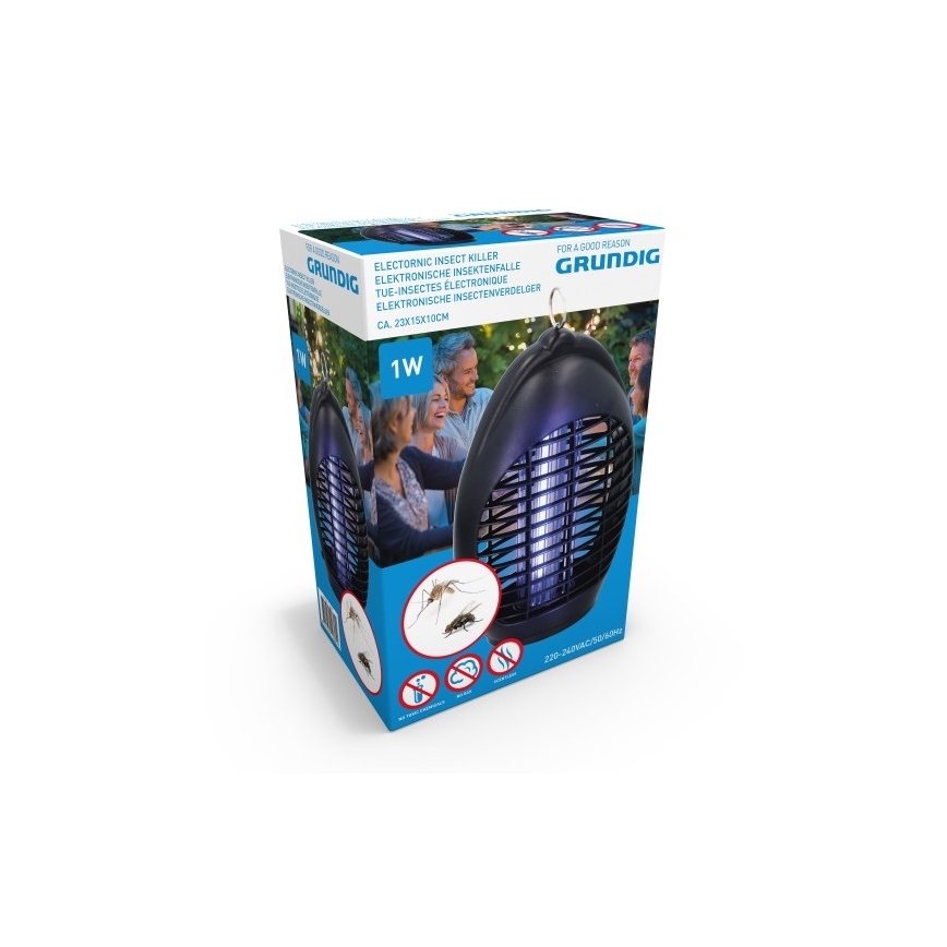 Grundig - LED UV Venkovní lampa s lapačem hmyzu LED/1W/230V