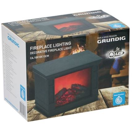 Grundig - LED Vánoční dekorace LED/1W/4xAA krb