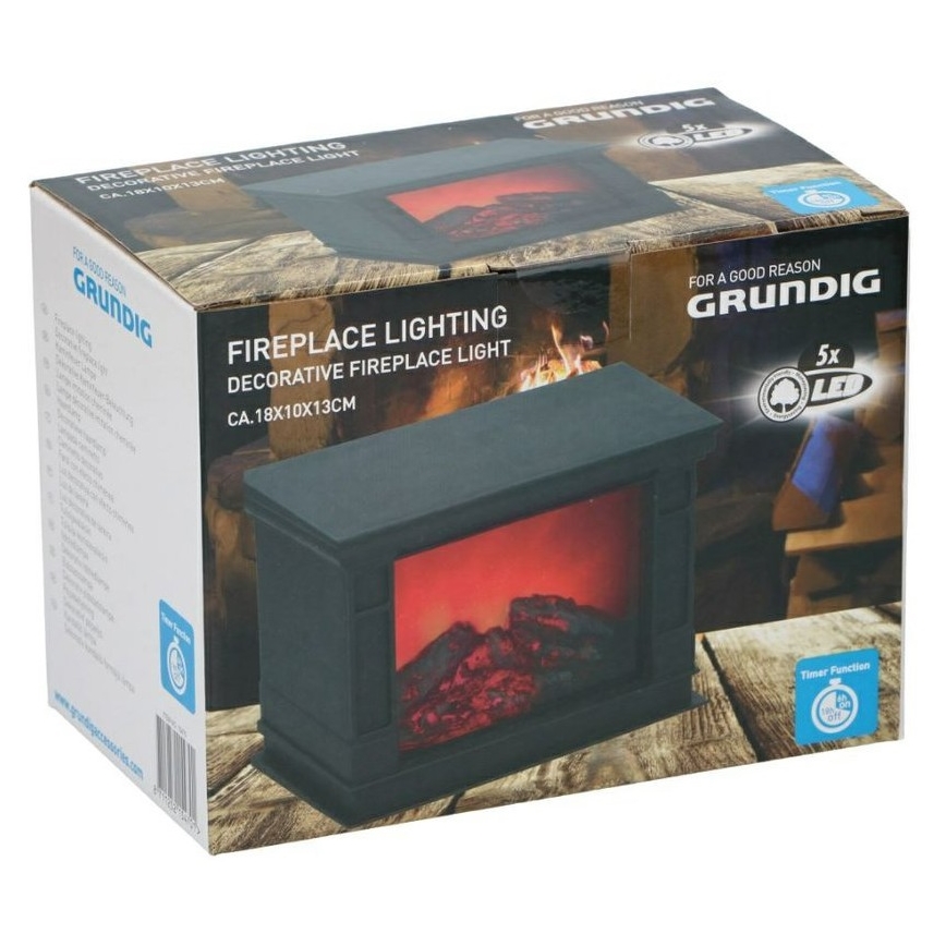 Grundig - LED Vánoční dekorace LED/1W/4xAA krb