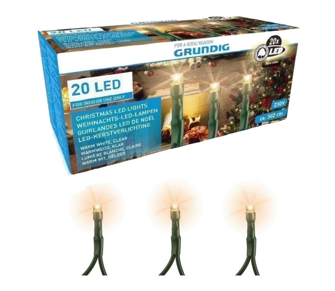 Grundig Grundig - LED Vánoční řetěz 20xLED 3m teplá bílá P4583