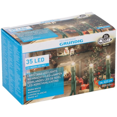 Grundig - LED Vánoční řetěz 35xLED 4,22m teplá bílá