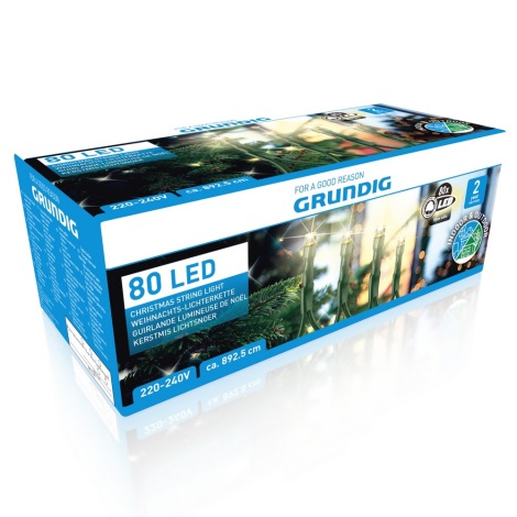 Grundig - LED Vánoční venkovní řetěz 80xLED 8,9m IP44 teplá bílá