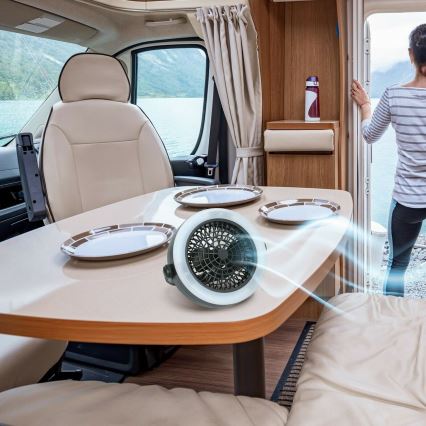 Grundig - Přenosný ventilátor s LED osvětlením LED/3xAA