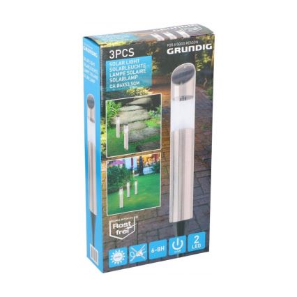 Grundig - SADA 3x LED Solární lampa LED/1,2V 600 mAh