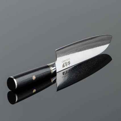 Gudaro - Damaškový Santoku kuchyňský nůž AKIRO 7, 67 vrstev oceli, délka 17,5 cm, černá