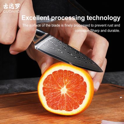 Gudaro - Damaškový kuchyňský nůž KENSHO 3,5, 67 vrstev oceli, délka 9,5 cm