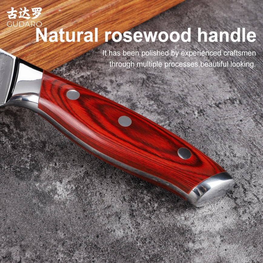 Gudaro - Damaškový kuchyňský nůž na pečivo KENSHO 8, 67 vrstev oceli, délka 20 cm