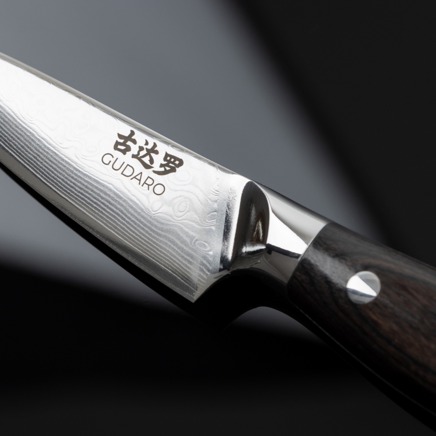 Gudaro - Damaškový kuchyňský nůž SHIRO 3,5, 67 vrstev oceli, délka 9,5 cm