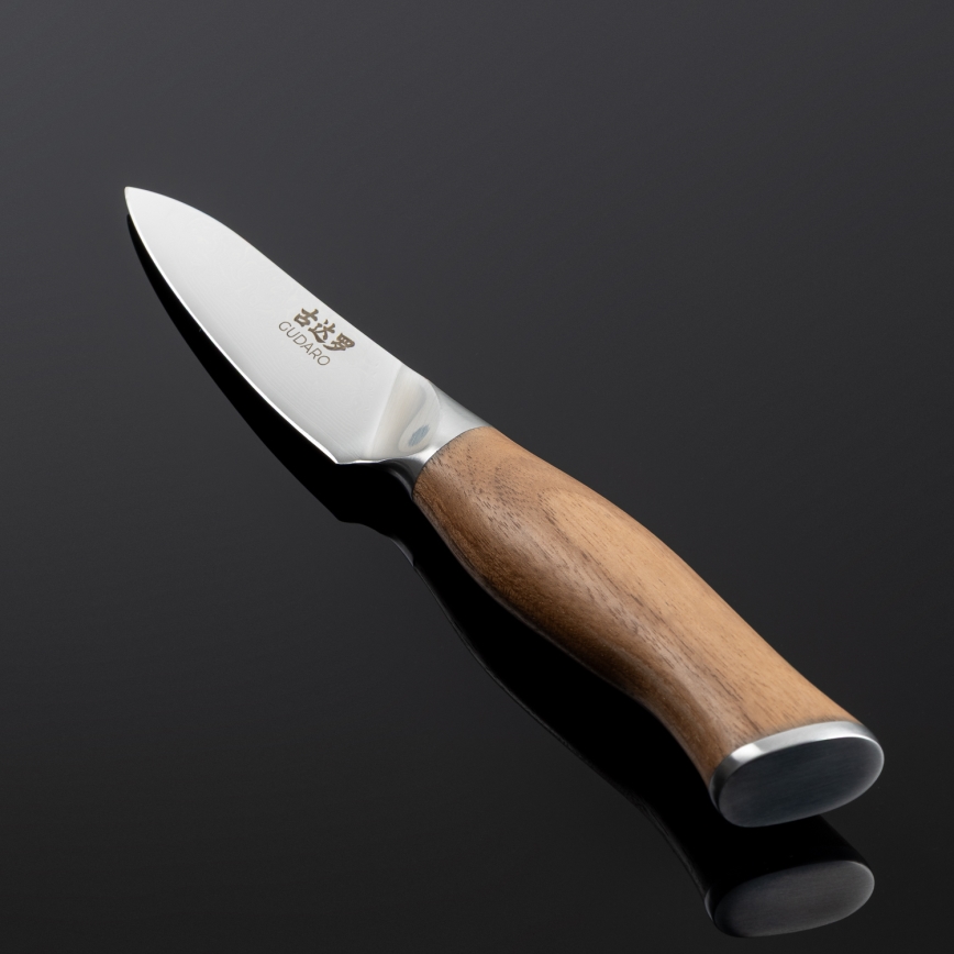 Gudaro - Damaškový kuchyňský nůž TAKUMI 3,5, 67 vrstev oceli, délka 9,5 cm, ořech