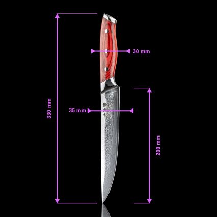 Gudaro - Damaškový porcovací nůž KENSHO 8, 67 vrstev oceli, délka 20 cm