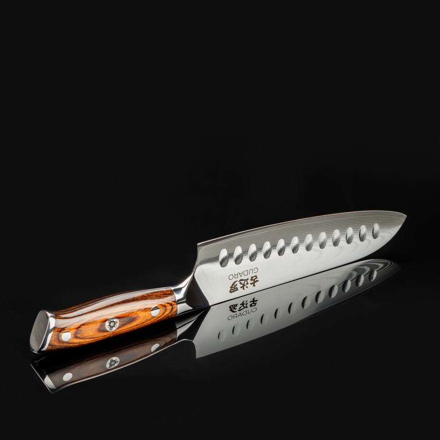 Gudaro - Damaškový Santoku kuchyňský nůž FENG 7,5, 67 vrstev oceli, délka 18 cm