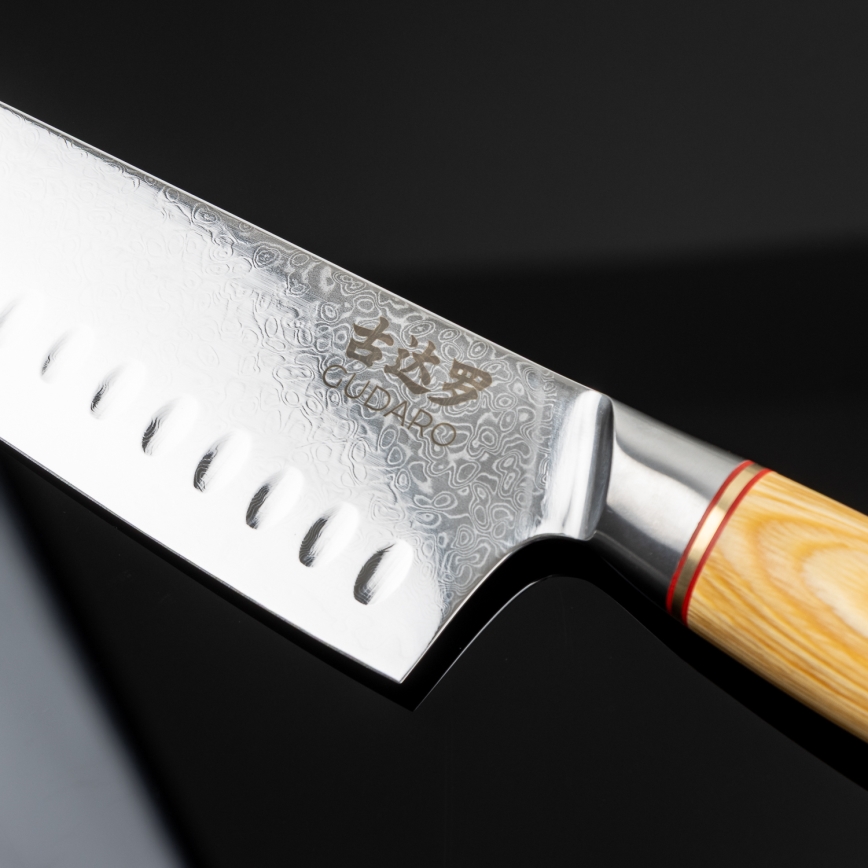 Gudaro - Damaškový Santoku kuchyňský nůž HIKARI 7, 67 vrstev oceli, délka 17,5 cm