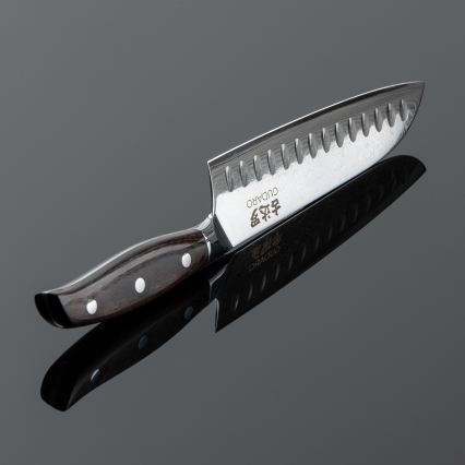 Gudaro - Damaškový Santoku kuchyňský nůž SHIRO 7, 67 vrstev oceli, délka 17,5 cm