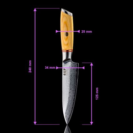 Gudaro - Damaškový univerzální kuchyňský nůž HIKARI 5, 67 vrstev oceli, délka 12,5 cm