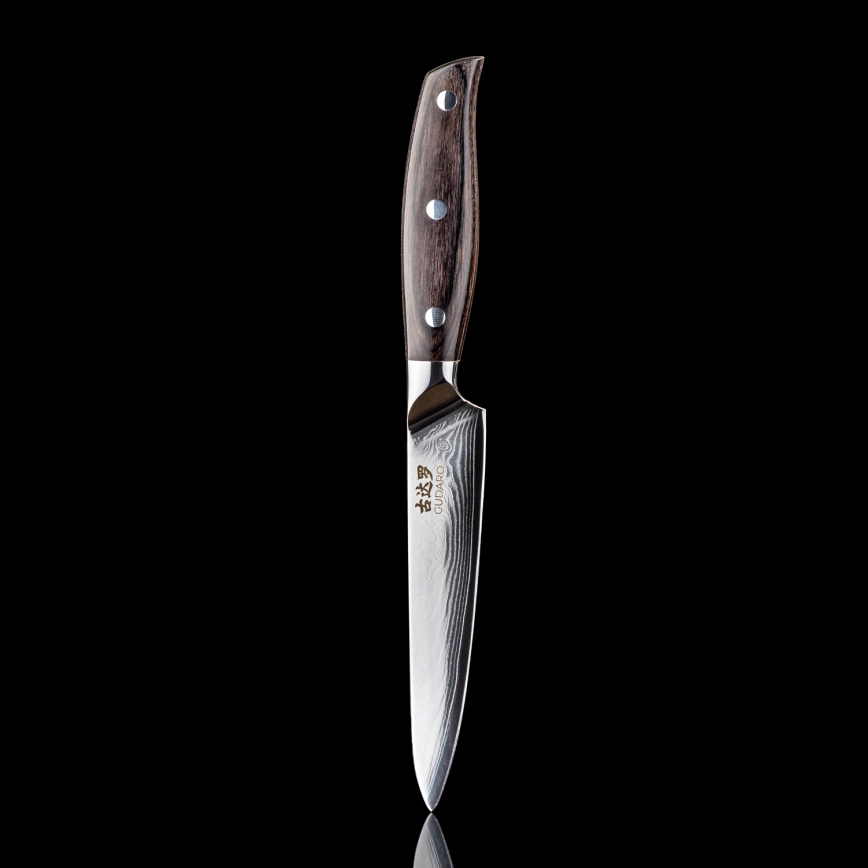 Gudaro - Damaškový univerzální kuchyňský nůž SHIRO 5, 67 vrstev oceli, délka 12,5 cm