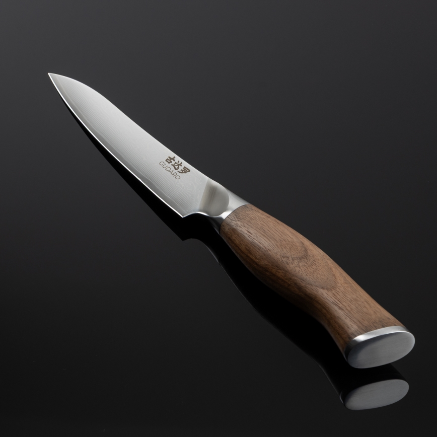 Gudaro - Damaškový univerzální kuchyňský nůž TAKUMI 5, 67 vrstev oceli, délka 12,5 cm, ořech