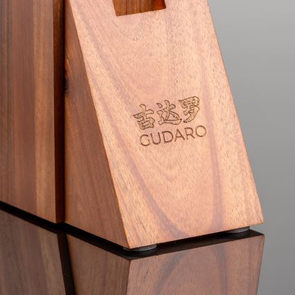 Gudaro - SADA 5x Damaškový kuchyňský nůž HIKARI + stojan na nože a nůžky na drůbež