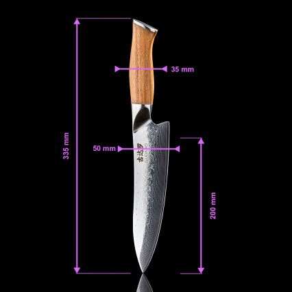 Gudaro - SADA 5x Damaškový kuchyňský nůž TAKUMI + magnetický držák