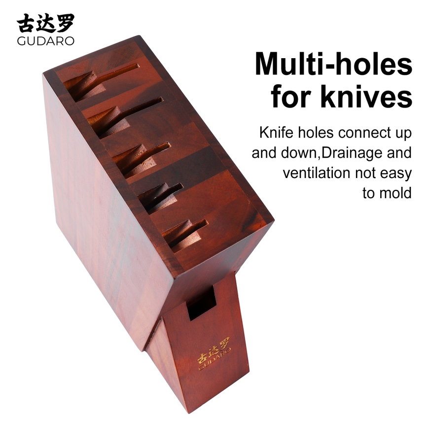 Gudaro - Stojan na nože 25x25x10 cm AKIRA akát