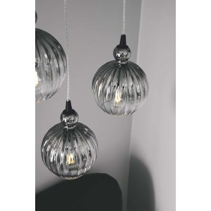 Halo Design 737338 - Lustr na lanku BALL BALL 1xE27/40W/230V pr. 32 cm kouřová šedá
