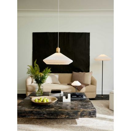 Halo Design 744268 - Lustr na lanku PARIS 1xE27/60W/230V pr. 56 cm bílá/mosaz/dub
