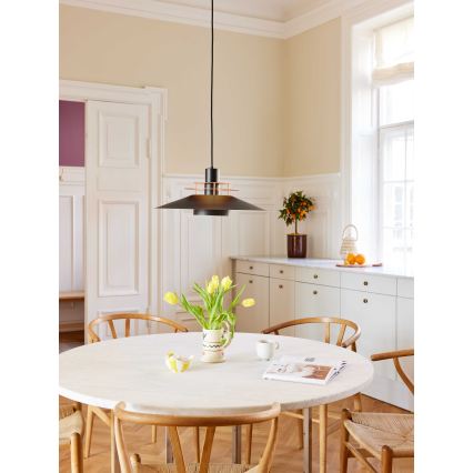 Halo Design 744503 - Lustr na lanku RIVOLI 1xE27/40W/230V pr. 50 cm černá/měděná