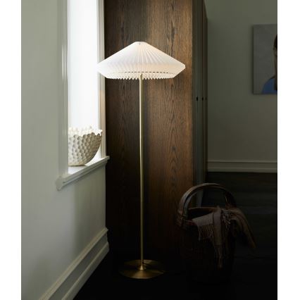 Halo Design 745050 - Stojací lampa PARIS 1xE27/40W/230V mosaz/bílá/dub