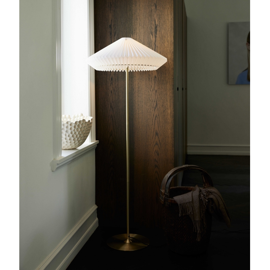 Halo Design 745050 - Stojací lampa PARIS 1xE27/40W/230V mosaz/bílá/dub