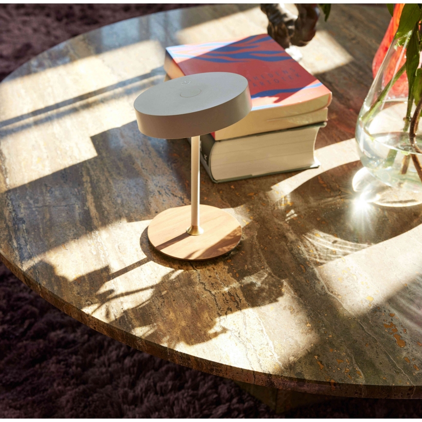 Halo Design 745760 - LED Stmívatelná nabíjecí stolní lampa ON THE MOVE LED/2,5W/4000 mAh bílá/dřevo