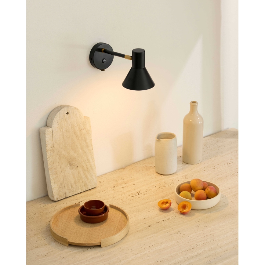 Halo Design 747450 - Nástěnná lampička STYLE 1xE14/25W/230V černá/mosaz