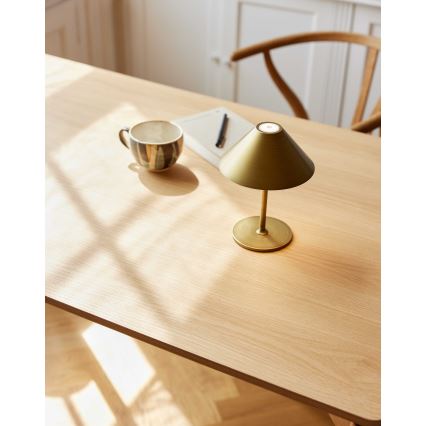 Halo Design 800841 - LED Stmívatelná venkovní nabíjecí stolní lampa HYGGE LED/3W/4000 mAh IP54 mosaz