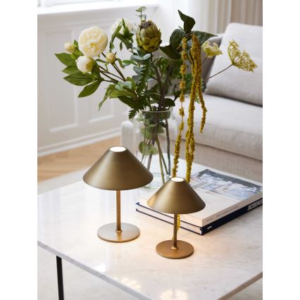Halo Design 800841 - LED Stmívatelná venkovní nabíjecí stolní lampa HYGGE LED/3W/4000 mAh IP54 mosaz