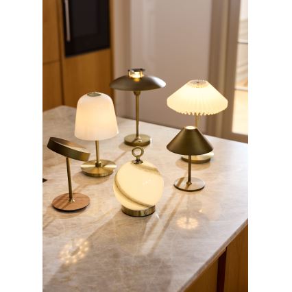 Halo Design 800841 - LED Stmívatelná venkovní nabíjecí stolní lampa HYGGE LED/3W/4000 mAh IP54 mosaz